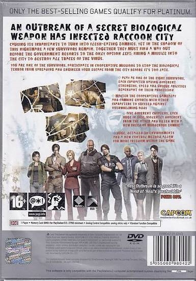 Resident Evil Outbreak Platinum - PS2 (Genbrug)